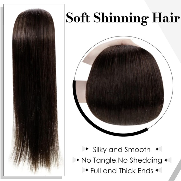 14” Clip in Hair Extensions 14 inch #2 Darkest Brown 7pcs 120g - Picture 2 of 7